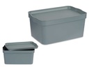 Caja plástico con tapa 7,5L gris: organización y estilo asegurados