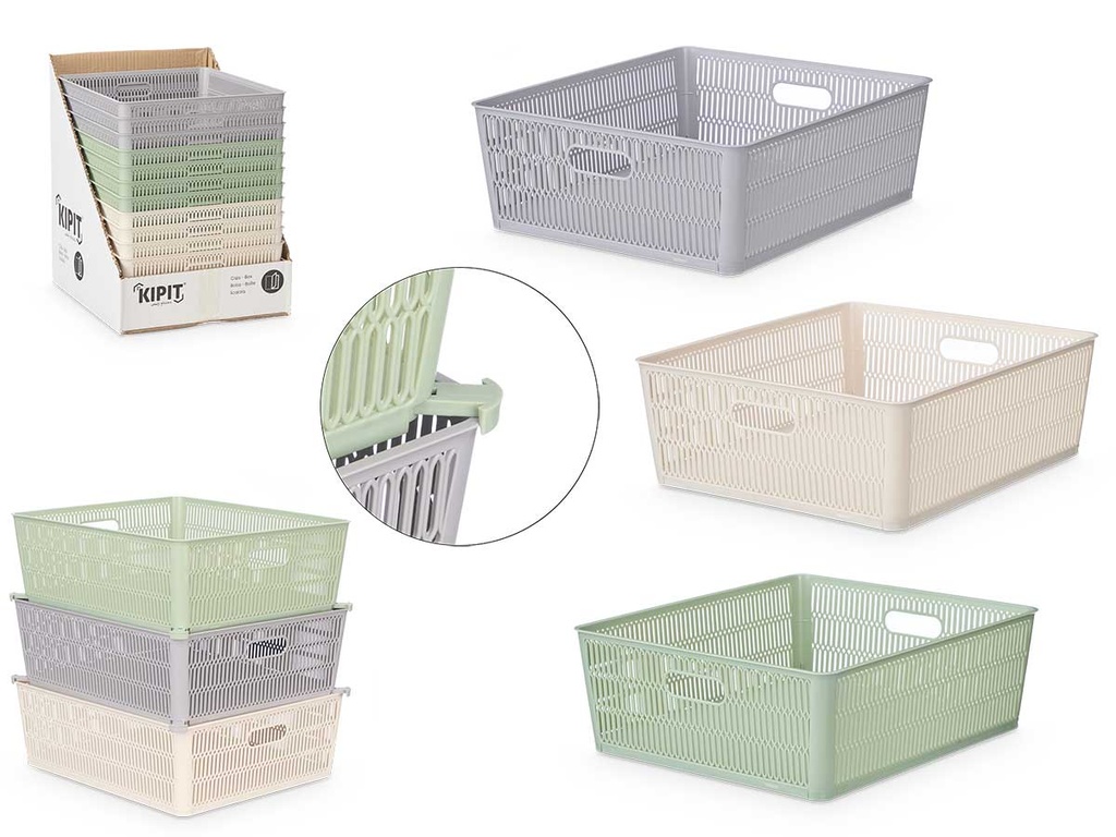 Caja soporte extensible grande surtida en 3 colores duraderos