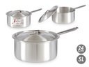 Cazo de aluminio con tapa, ideal para cocinar de manera fácil y rápida