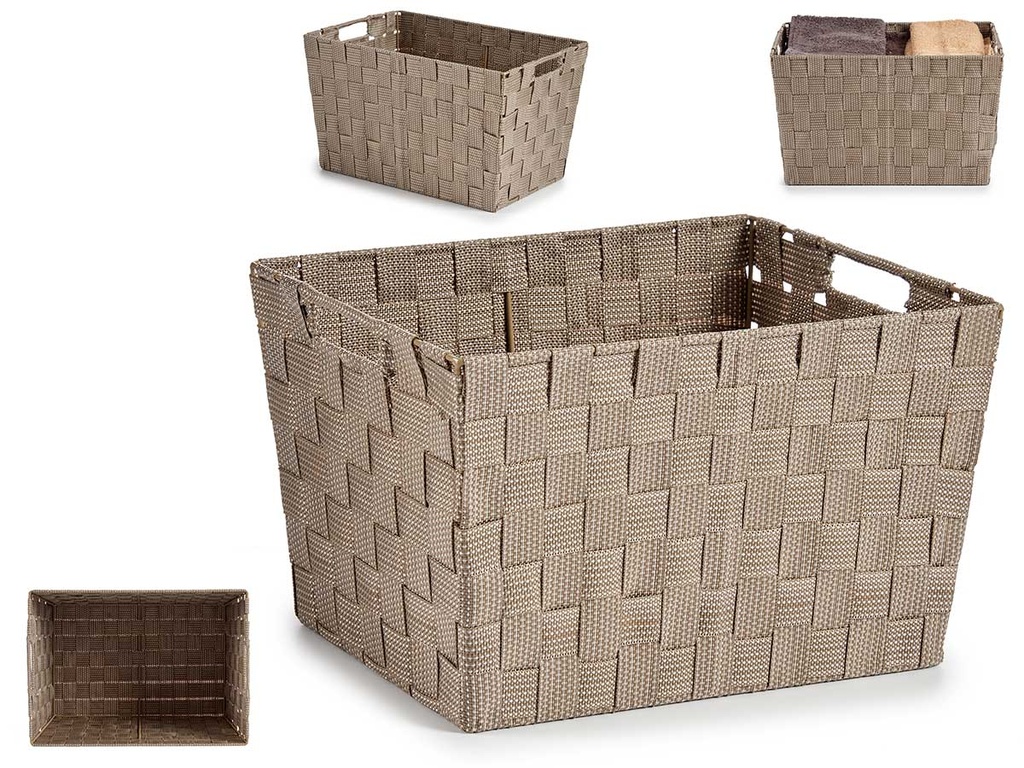Cesta cónica recta grande con asas naturales: ideal para organizar