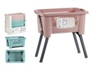 Cesta de Ropa con Patas Plegables Surtidas en Color Rosa y Verde