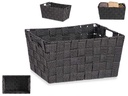 Cesta de Tela Cónica Rectangular con Asas en Negro - Multitud de Usos