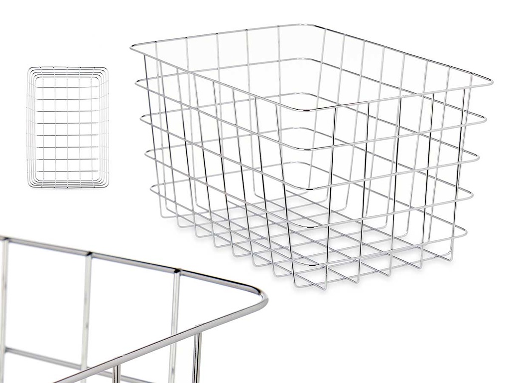 Cesta metal cromada rectangular: estilo y organización en tu hogar