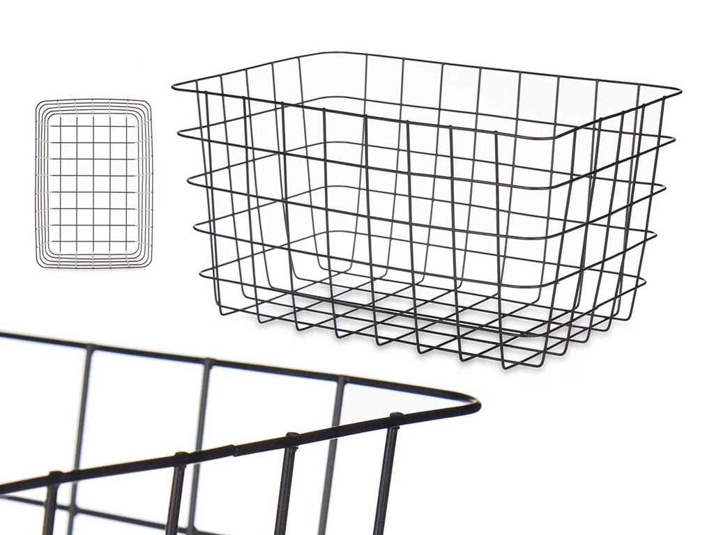 Cesta metal negra rectangular: elegancia y organización en tu hogar