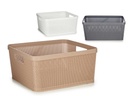 Cesta multiuso rectangular grande surtida en 3 colores versátiles