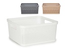 Cesta multiuso rectangular pequeña surtida en 3 colores atractivos