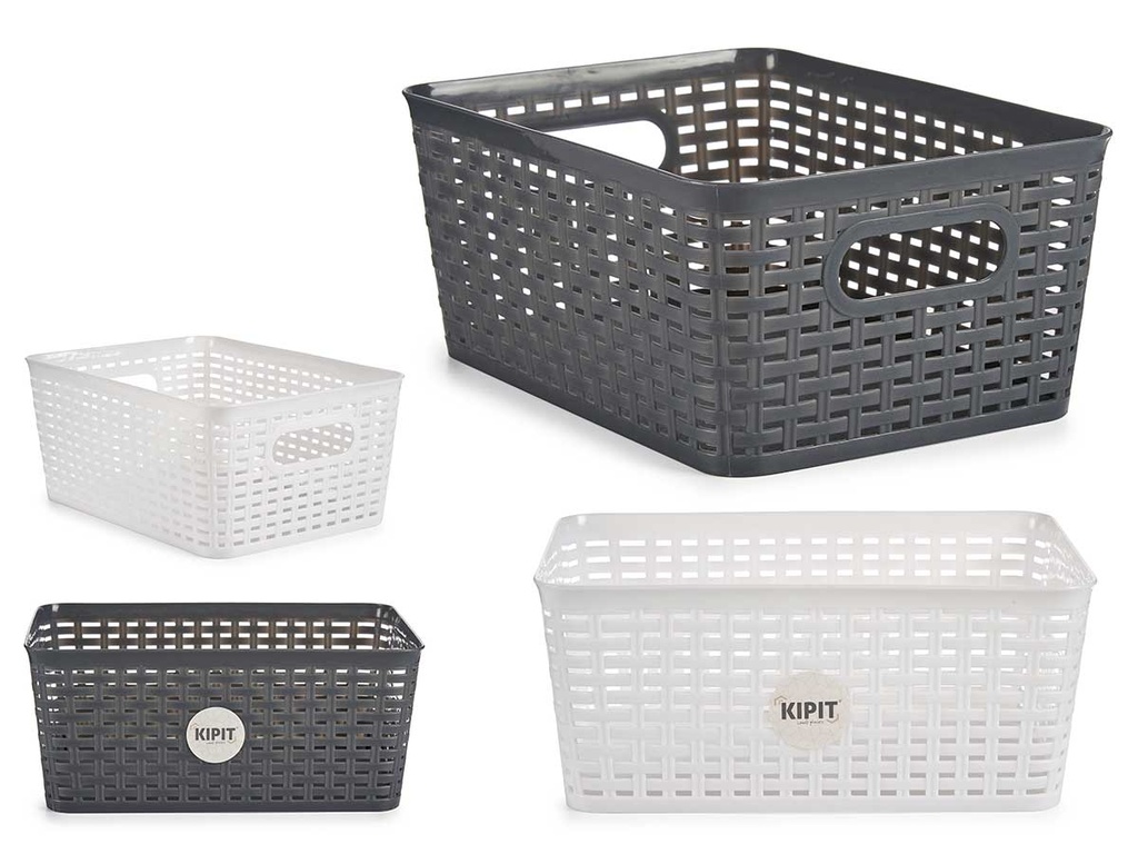 Cesta multiuso trenzada surtida en 2 colores, ideal para organizar