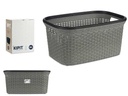 Cesta plástico rattan para ropa 36l gris: estilo y organización