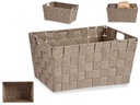 Cesta tela cónica rectangular con asas, elegante y natural