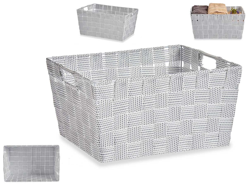 Cesta tela cónica rectángulo con asas, ideal para organizar tu hogar