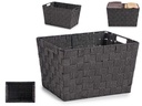 Cesta tela cónica rectángulo grande con asas en color negro premium