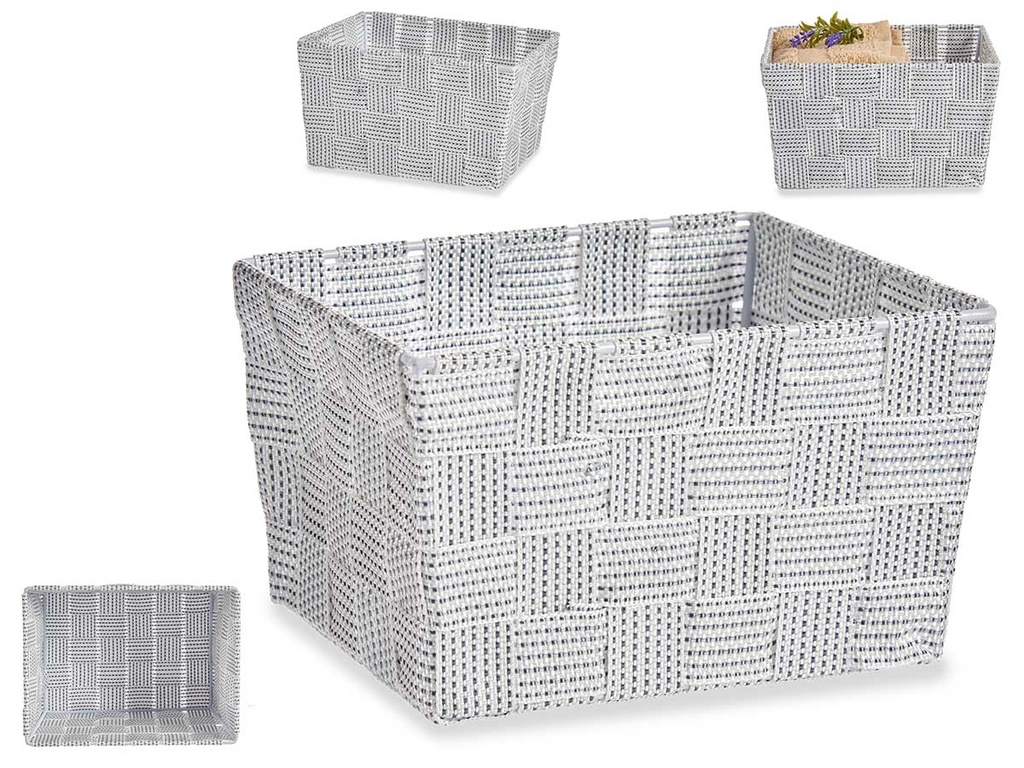 Cesta tela cónica rectángulo pequeña blanca: estilo y organización