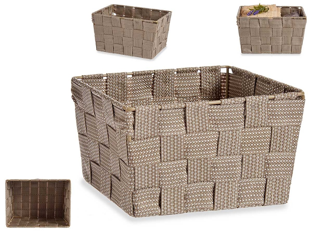 Cesta tela cónica rectángulo pequeña natura para organización elegante