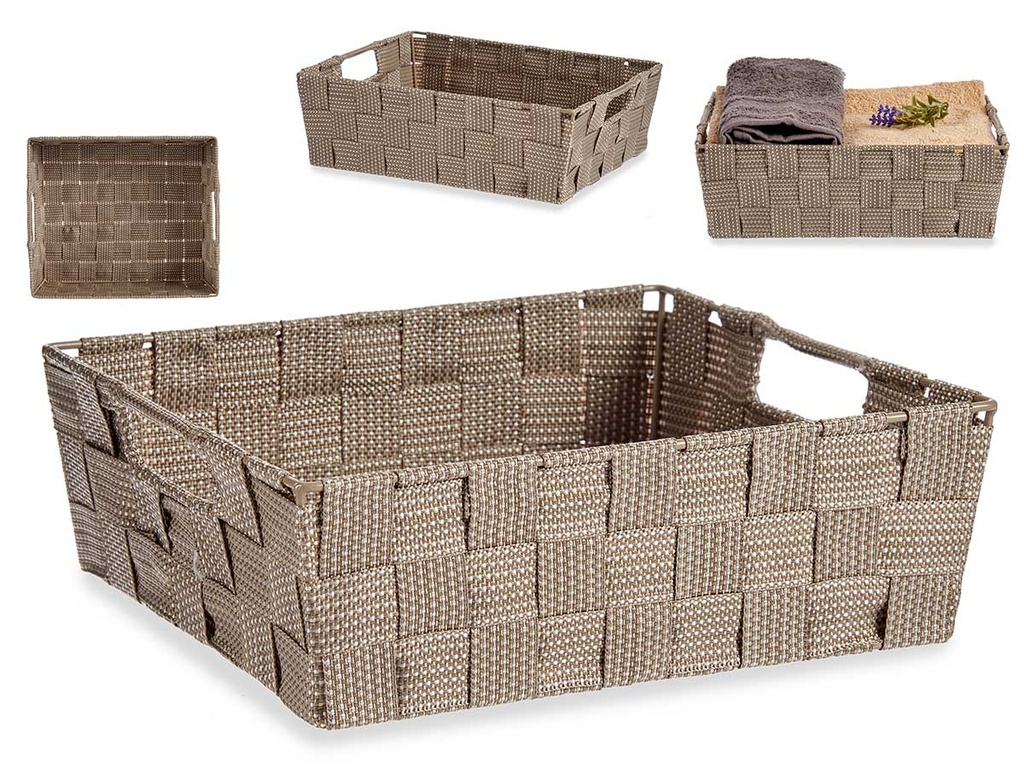 Cesta tela rect 23 cm natural: Diseño elegante para tu hogar