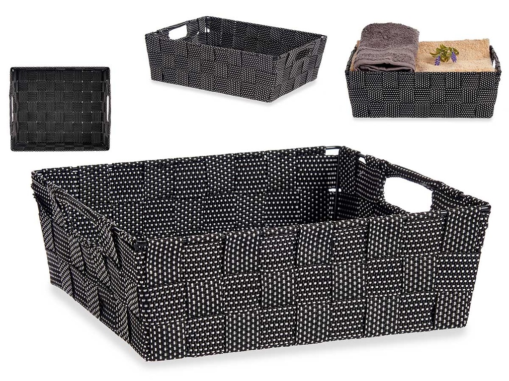 Cesta tela rect 23cm negro: estilo y organización para tu hogar