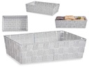 Cesta tela rect sin asas blanca, ideal para organización y estilo