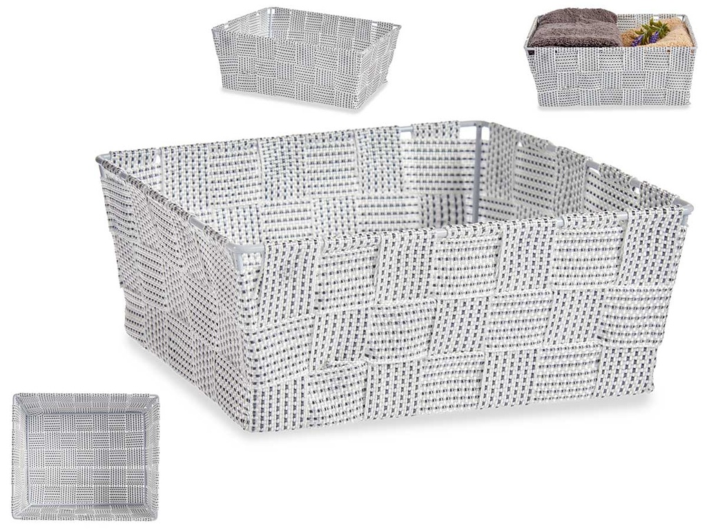 Cesta tela recta sin asas blanca Ideal para organizar y decorar