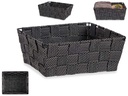 Cesta tela rectángulo sin asas en color negro, elegante y versátil