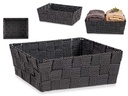 Cesta tela rectángulo sin asas negra, ideal para organizar tu hogar