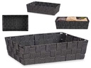 Cesta tela rectángulo sin asas negra, ideal para organizar y decorar