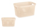 Cesto organizador plástico 3L beige: ordena y embellece tu espacio