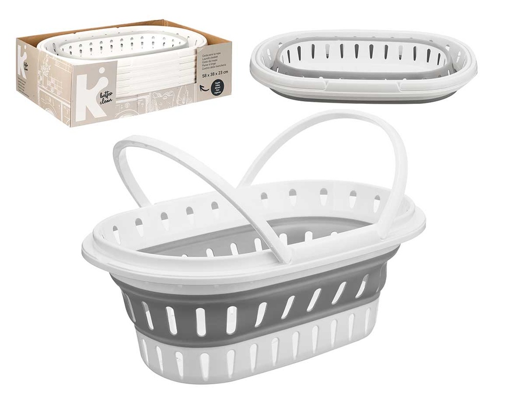 Cesto oval asas plegable: práctico y funcional para tu hogar
