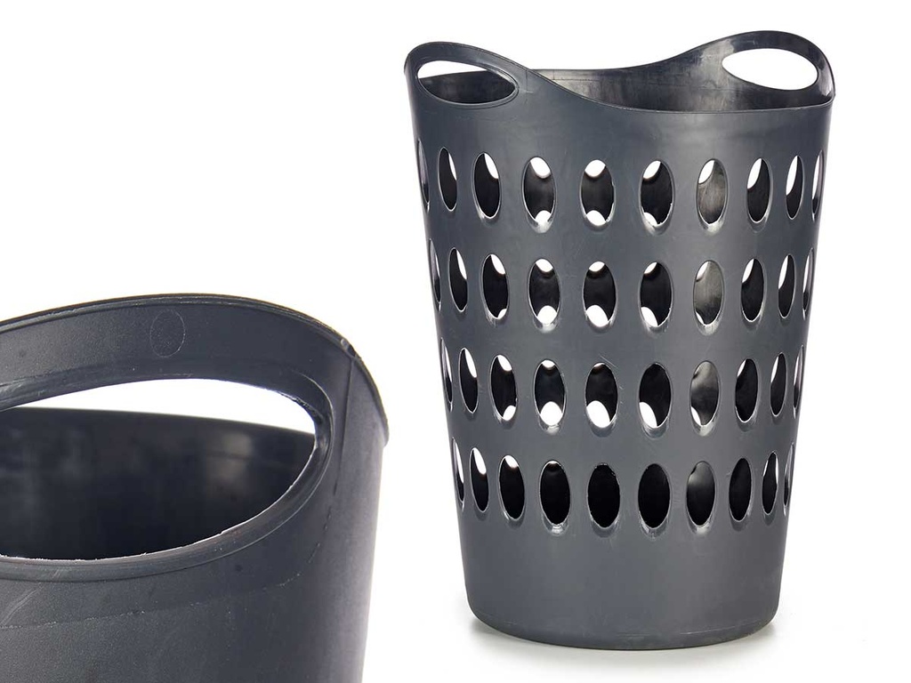Cesto plástico 50L con asas antracita, ideal para organizar tu hogar