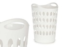 Cesto plástico 50L con asas blancas, ideal para organizar con estilo