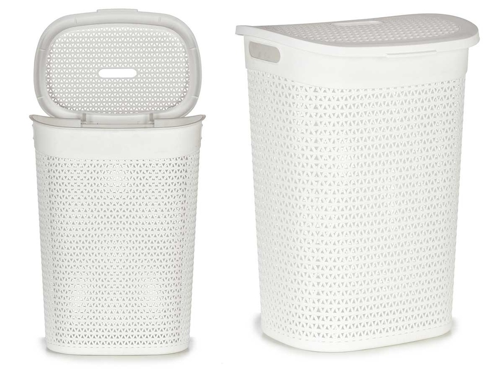 Cesto ropa con tapa 60l blanco: almacenamiento ordenado y elegante