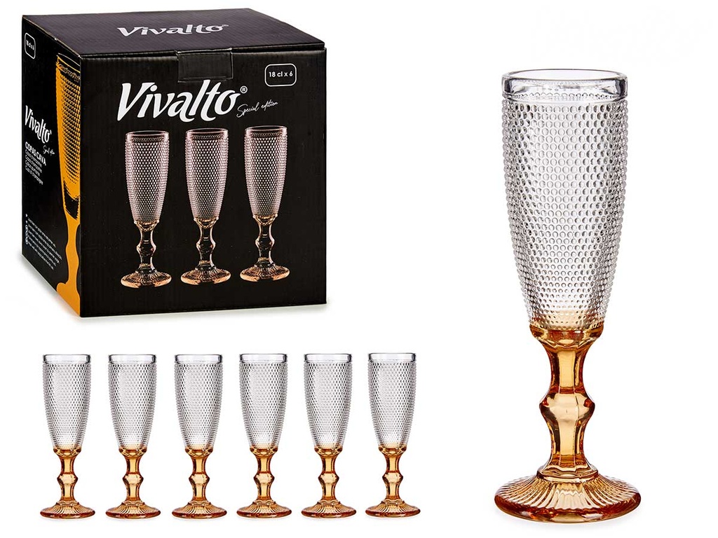 Copa cava vidrio de diseño con puntos, elegante y funcional