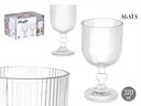 Copa transparente con rayas 370ml: Elegancia y estilo en cada sorbo