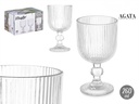 Copa transparente rayas 260ml: Elegancia y frescura en cada sorbo