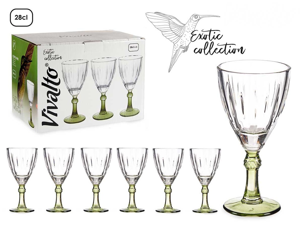 Copa vino color verde 275ml: Elegancia y frescura en cada sorbo