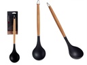 Cucharas de nylon con mango de madera de haya para cocina duraderas