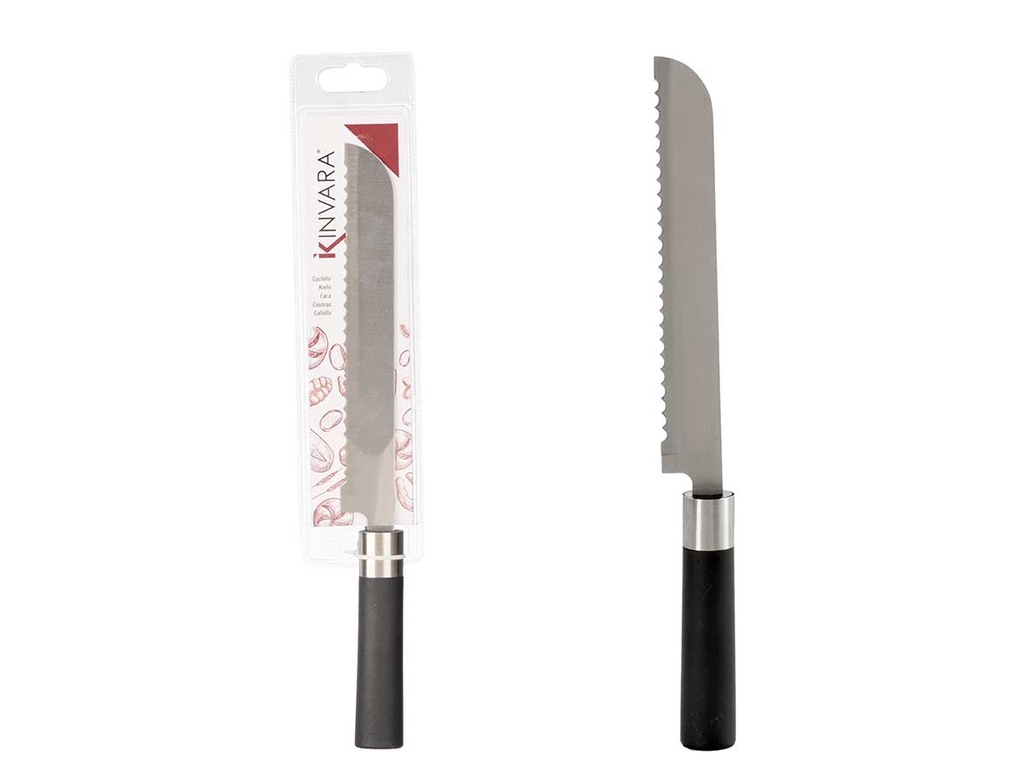 Cuchillo sierra de acero con mango negro, resistencia y precisión