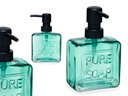 Dispensador de jabón azul verdoso 250 ml: Elegancia y funcionalidad