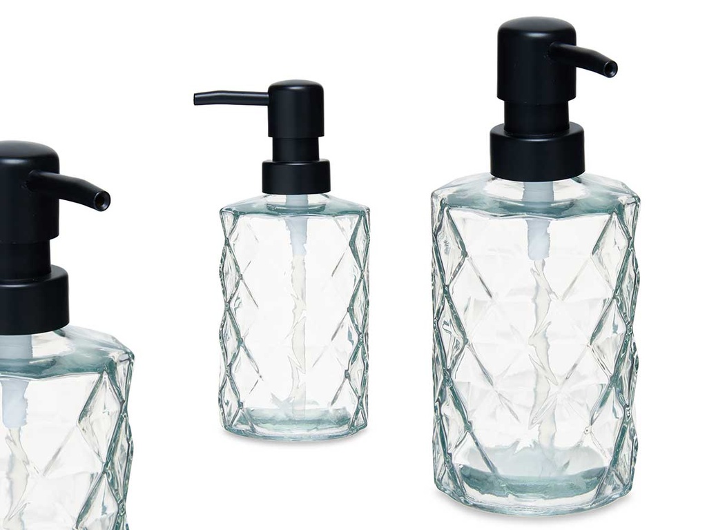 Dispensador de jabón transparente estilo diamante, elegante y práctico