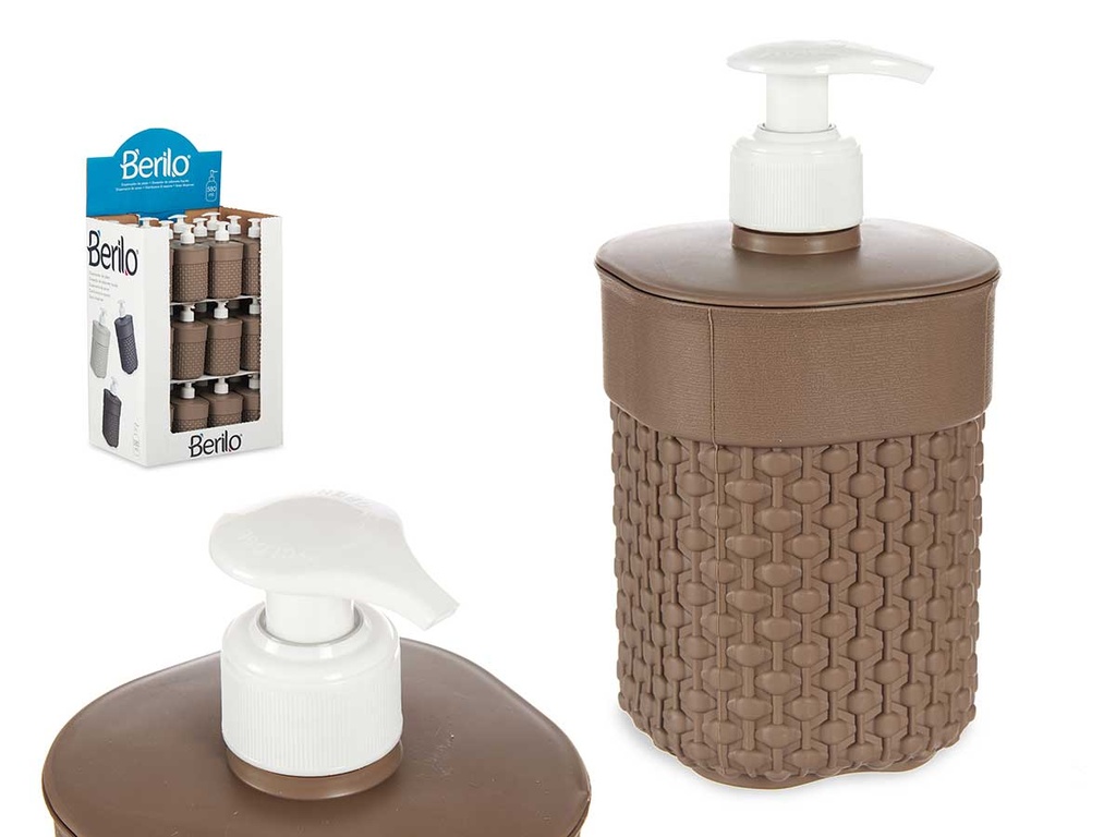 Dosificador plástico baño 580ml marrón: Elegancia y funcionalidad