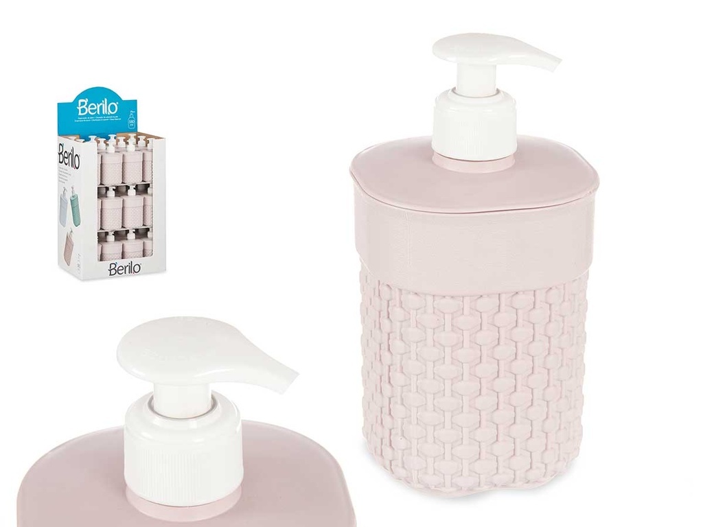 Dosificador plástico rosa 580ml: Funcionalidad y estilo en baño