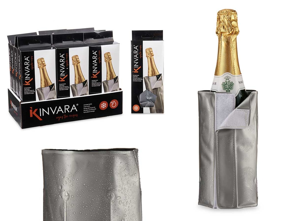 Enfriador botella champán gris: elegancia y frescura garantizada