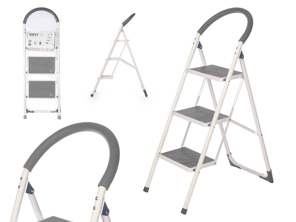 Escalera metal 3 escalones gris: Seguridad y estilo en tu hogar