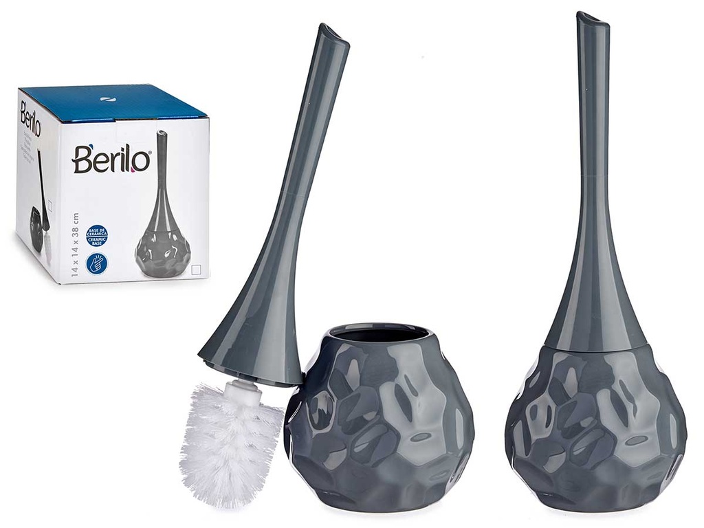 Escobillero cerámica moderna en gris: elegancia y funcionalidad
