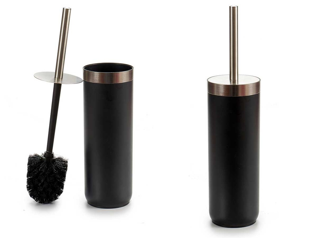 Escobillero plateado negro: elegancia y modernidad para tu baño