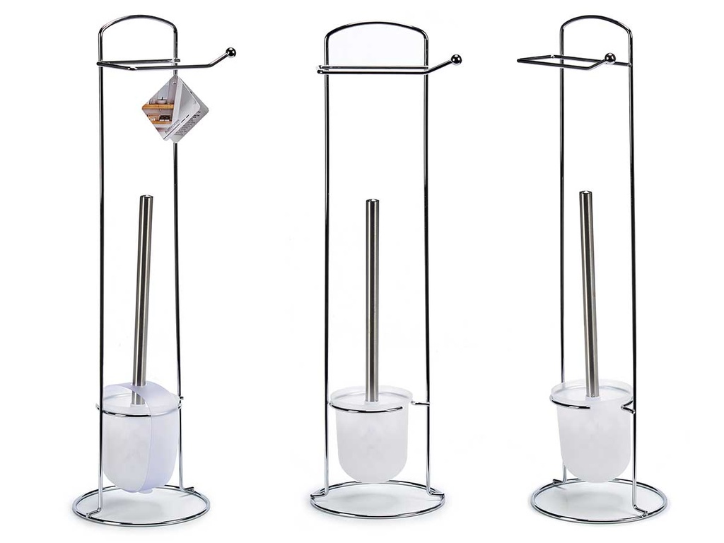 Escobillero portarrollo pq metal plata: Elegancia y funcionalidad