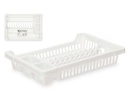 Escurridor plato plástico pequeño blanco, ideal para ahorrar espacio
