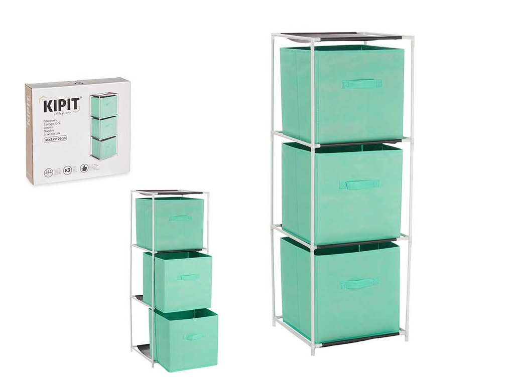 Estantería 3 cajones tnt menta: Estilo y organización en tu hogar
