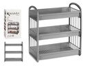 Estantería de plástico 3 alturas gris: organización y estilo práctico