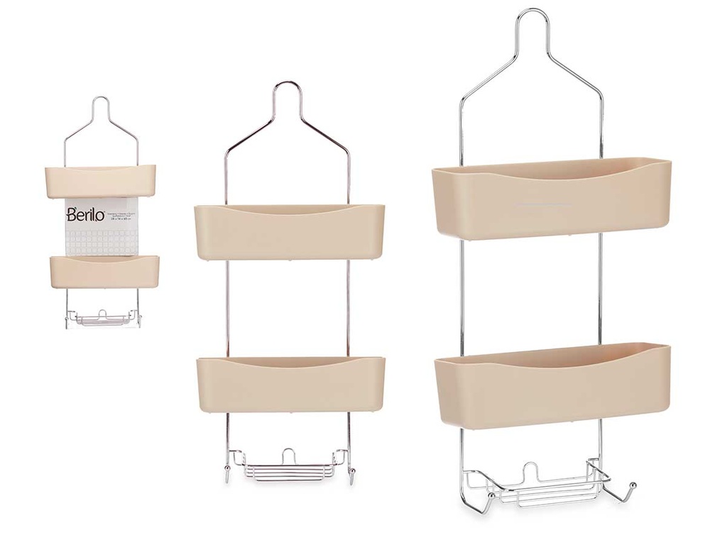Estantería ducha 2 pisos beige: Organización y estilo en tu baño