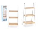 Estantería escalera elegante de bambú blanco, eco-amigable