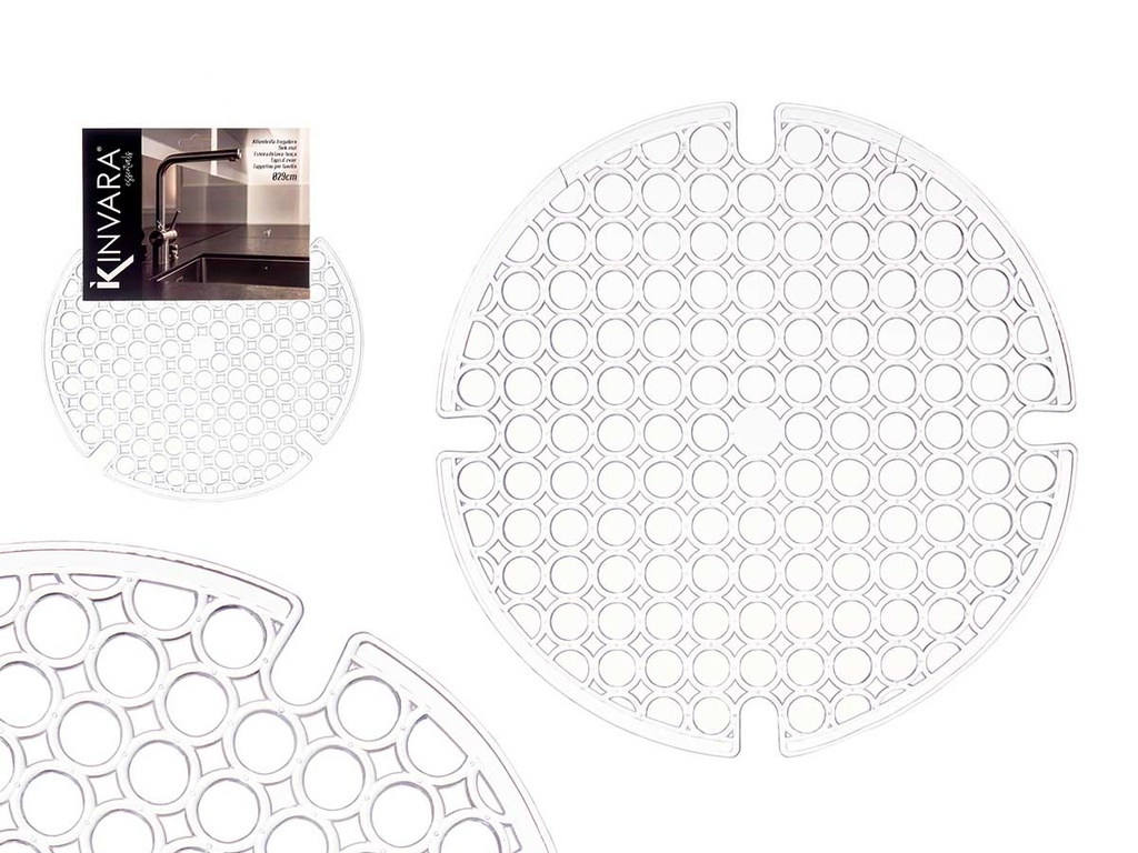 Esterilla fregadero redonda transparente, ideal para tu cocina